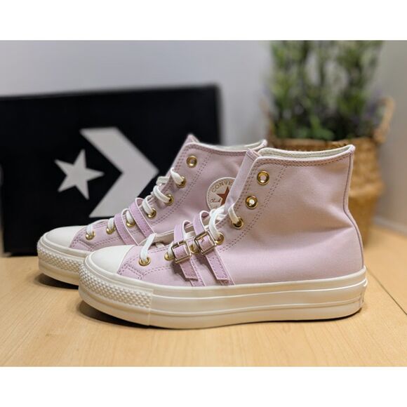 Converse CTAS Lift Platform Summit Pink Buckle High Top Shoes Women's 9 NIB - Picture 2 of 15